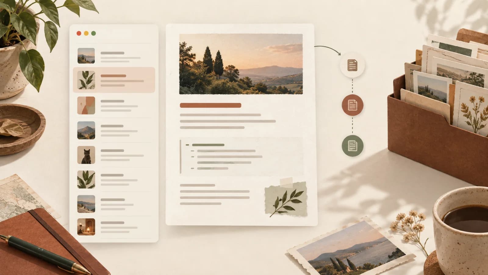 A note list, Markdown page and archive of paper memories